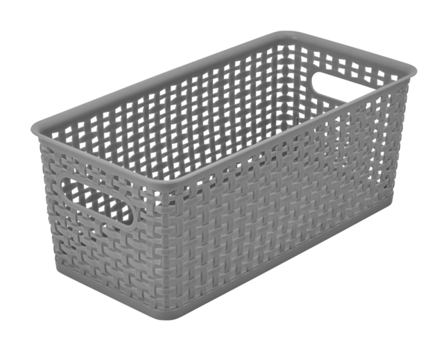 Advantus Weave Book Shelf Bin, Gray