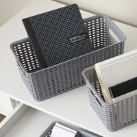 Advantus Weave Book Shelf Bin, Gray