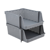 Advantus Stack and Nest Weave Bins, Gray, Pack of 2, Item Number 2102171