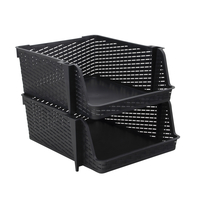 Advantus Stack and Nest Weave Bins, Black, Pack of 2, Item Number 2102172