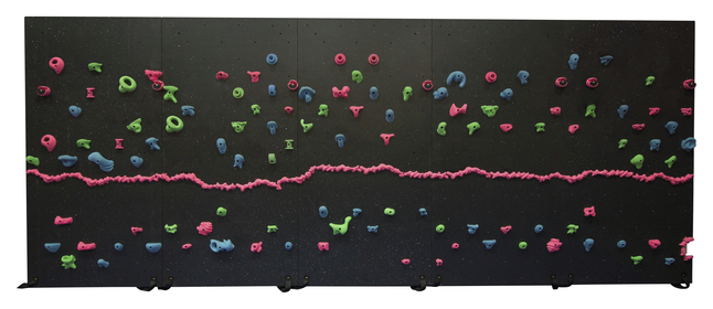 Everlast Climbing Black Light Traverse Wall Package, 40x8 Feet with 2 Inch Mats, Item Number 2102411