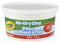 Crayola Air-Dry Self-Hardening Modeling Clay, 2.5 Pound Bucket, Red, Item Number 2102436