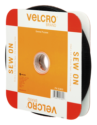 VELCRO Brand Sew On Fabric Tape, 3/4 Inch X 15 Foot Bulk Pack, Black, Item Number 2102631