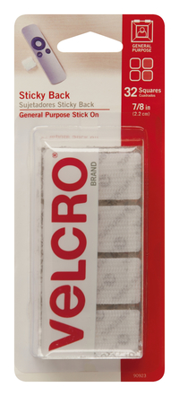 VELCRO Brand Mounting Squares, 7/8 Inch White, Pack of 32, Item Number 2102633
