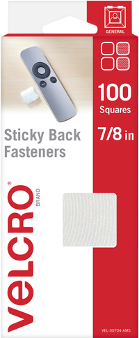 VELCRO Brand Adhesive Squares, 7/8 Inch, White, Pack of 100, Item Number 2102634