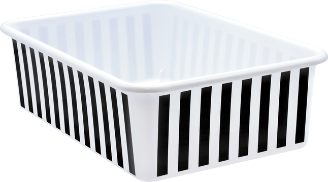 Teacher Created Resources Black and White Stripes Large Plastic Storage Bin, Item Number 2102689