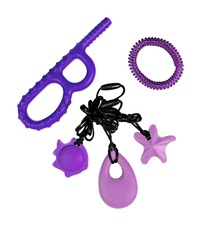 ChuBuddy Purple Lovers Chew Fidget Set, Chew Factors 1 & 4, Item Number 2102899