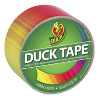 Duck Brand Tape Printed Duct Tape, 1-7/8 Inches x 10 Yards, Ombre Rainbow, Item Number 2102920