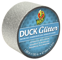 Duck Brand Duct Glitter Adhesive Tape, 1-7/8 Inches x 5 Yards, Silver, Item Number 2102994