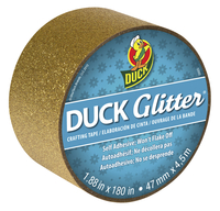 Duck Brand Duck Glitter Adhesive Tape, 1-7/8 Inches x 5 Yards, Gold, Item Number 2103002