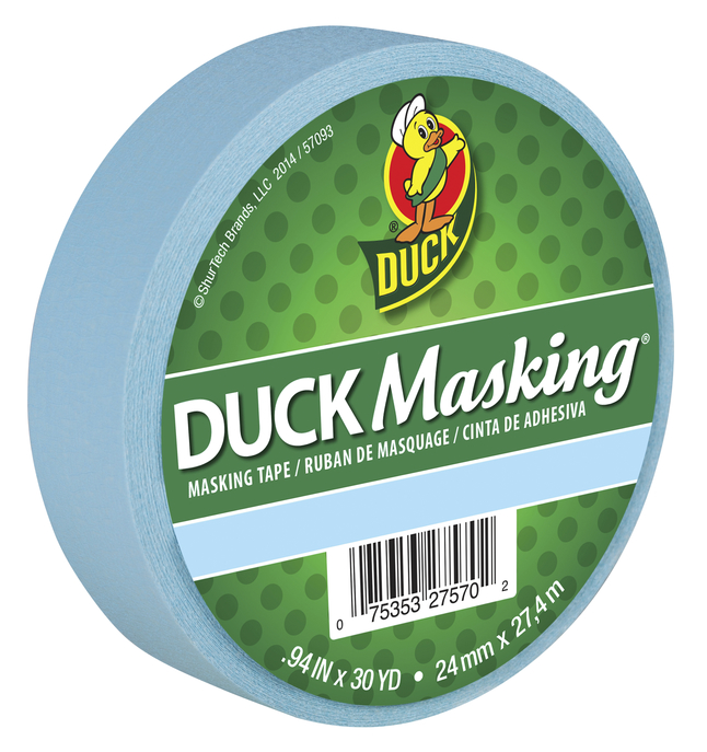 Duck Brand Duck Masking Tape, 9/10 Inches x 30 Yards, Blue, Item Number 2103004