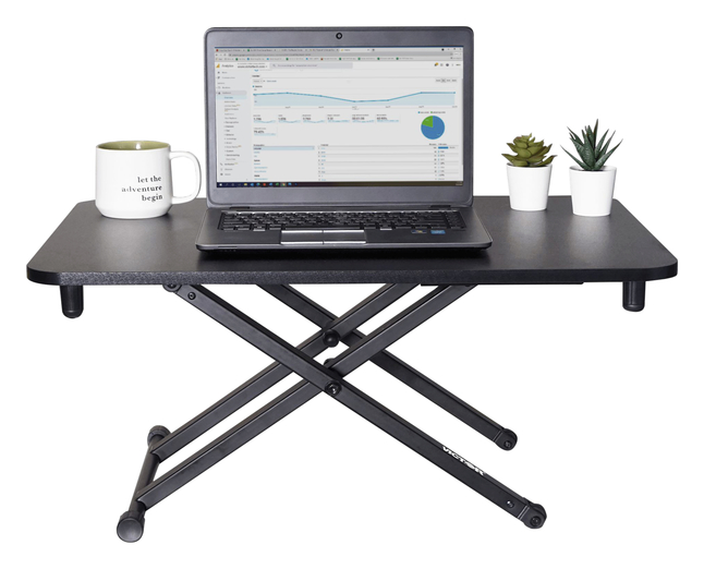 Victor High Rise Height Adjustable Laptop Desk, 28-3/4 x 18-1/2 x 16 Inches, Black, Item Number 2103078