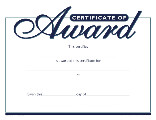 blank award certificates