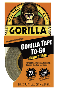 Gorilla Glue Black Gorilla Tape-To-Go, 1 Inch x 30 Feet, Black, Item Number 2103222