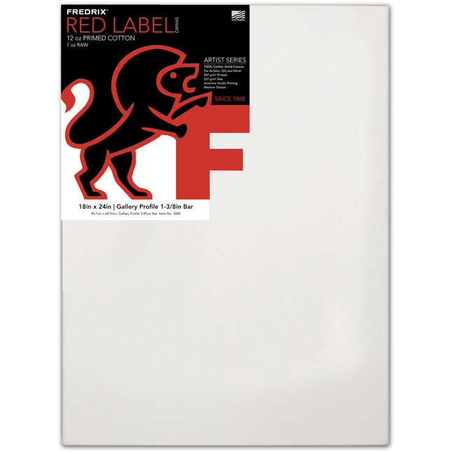 Fredrix Red Label Artist Canvas, Gallery Profile, 18 x 24 Inches, Each, Item Number 2103500