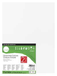 Daler-Rowney Simply Stretched Canvas, 11 x 14 Inches, Pack of 2, Item Number 2103506