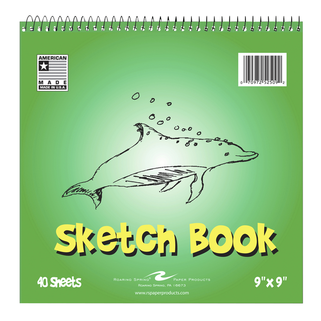 Image for Roaring Spring Kids Sketch Book, 9 x 9 Inches, 40 Sheets from School Specialty