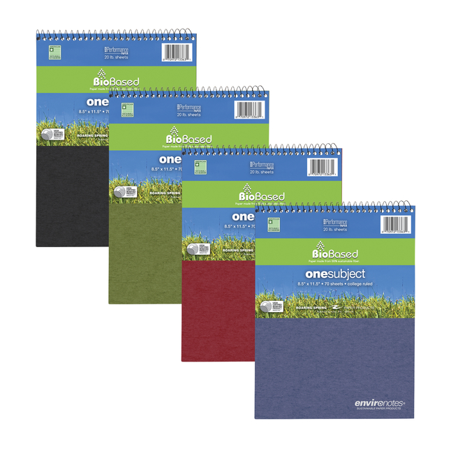 Image for Roaring Spring College Ruled Environotes Notebook, 8-1/2 x 11-1/2 Inch, White, 70 Sheets from School Specialty