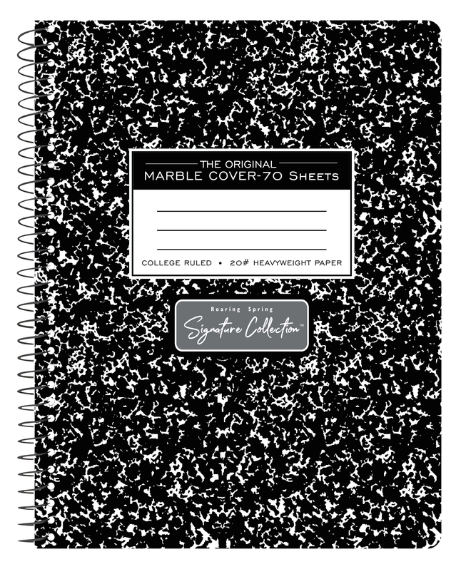 Image for Roaring Spring Wirebound Composition Book, College Ruled, 9-3/4 x 7-1/2, White, 70 Sheets from School Specialty