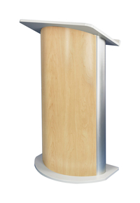 Image for Amplivox Curved Hardrock No Sound Lectern, Maple from School Specialty
