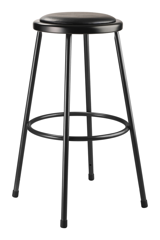 Image for National Public Seating Heavy Duty Vinyl Padded Steel Stool, 30 Inch Height, Black from School Specialty