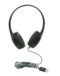 Image for Califone KH-08 On-Ear Headset with In-line Microphone, USB, Black from School Specialty