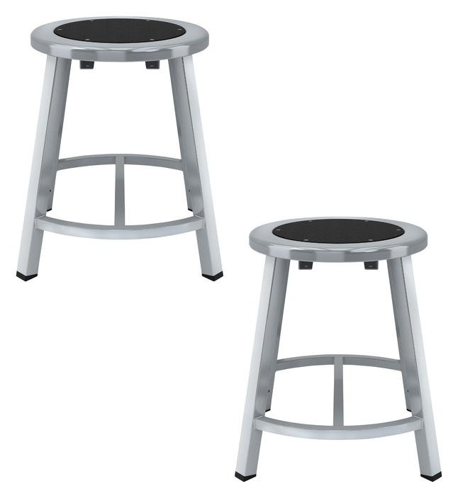 Image for National Public Seating Titan Stool, Black Steel Seat, 18 Inch Fixed Height, Gray Frame from School Specialty