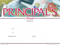 Achieve It! Principal's Award Recognition Awards, Fill in the Blank, 11 x 8-1/2 Inches, Pack of 25, Item Number 2105036