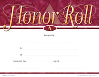 Achieve It! Honor Roll A Recognition Awards, Fill in the Blank, 11 x 8-1/2 Inches, Pack of 25, Item Number 2105078