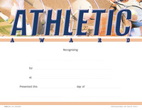 Achieve It! Athletic Recognition Awards, Fill in the Blank, 11 x 8-1/2 Inches, Pack of 25, Item Number 2105079