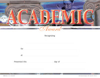 Achieve It! Academic Recognition Awards, Fill in the Blank, 11 x 8-1/2 Inches, Pack of 25, Item Number 2105080