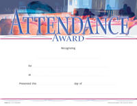 Achieve It! Attendance Award Recognition Awards, Fill in the Blank, 11 x 8-1/2 Inches, Pack of 25, Item Number 2105091