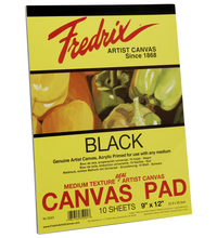 Fredrix Canvas Pad, 9 x 12 Inches, Black, Item Number 2105199