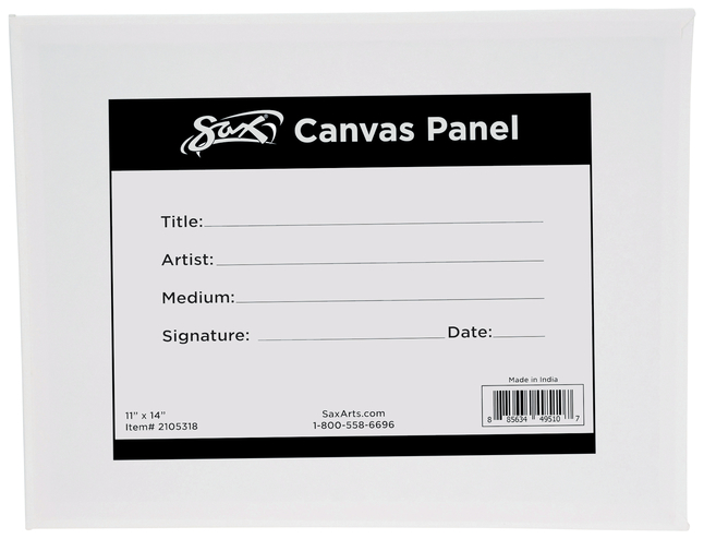 Sax Genuine Canvas Panel, 11 x 14 Inches, White, Item Number 2105318