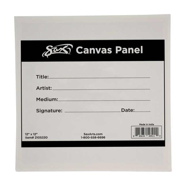 Sax Genuine Canvas Panel, 12 x 12 Inches, White, Item Number 2105330