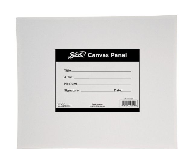 Sax Genuine Canvas Panel, 10 x 14 Inches, White, Item Number 2105332