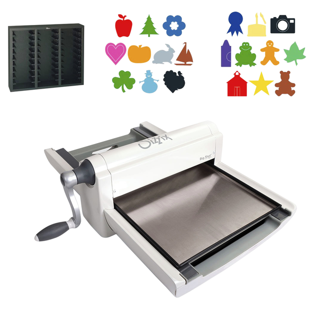Sizzix Big Shot Pro Starter Set with Best Sellers and Holiday Set and Storage Rack, Item Number 2107183
