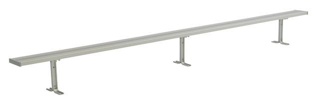 Image for National Recreational Systems Aluminum Permanent Bench without Backrest, Square Tube and Angle Leg, In-ground Mount, 24 Feet from School Specialty