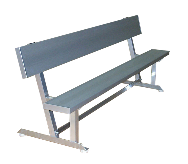 Image for National Recreational Systems Aluminum Portable Bench with Backrest, Square Tube and Angle Understructure, 8 Feet from School Specialty