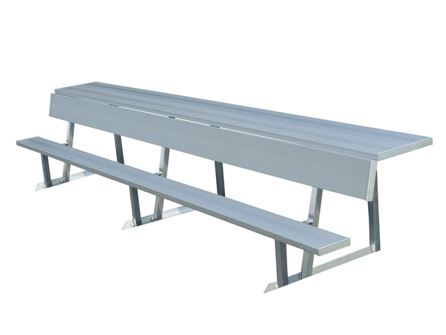 Image for National Recreational Systems Aluminum Portable Bench with Backrest and Shelf, Square Tube and Angle Understructure, 24 Feet from School Specialty