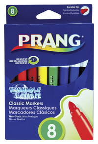 Prang Washable Art Markers, Bullet Tip, Assorted Colors, Set of 8 Item Number 210782