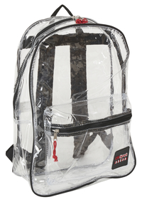 Image for Clear Vinyl Backpack, 16 x 12 x 5 Inches, Black Trim from School Specialty