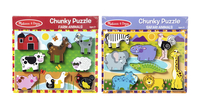 Melissa & Doug Chunky Puzzle, Safari and Farm, Set of 2 2117211