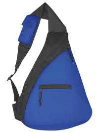 Image for Budget Sling Backpack, Black/Royal Blue from School Specialty