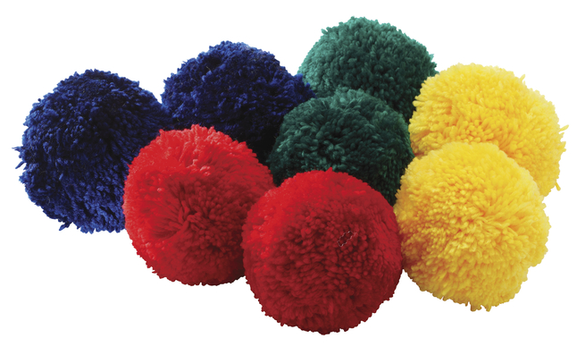 Image for FlagHouse Colored Fleece Ball, 4 Inches, Assorted Colors, Set of 4 from School Specialty