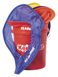 Image for FlagHouse Keepers Youth No-Tie Pinnies, Assorted Colors, Set of 48 with Included Pail from School Specialty