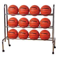 Image for FlagHouse Basketball Storage Rack with 12 Basketballs from School Specialty