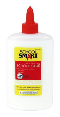 Image for School Smart Washable School Glue, 8 Ounce Bottle, White, Pack of 12 from School Specialty