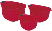 Image for Cuisinart 3-Piece Set of Plastic Mixing Bowls, Red from School Specialty