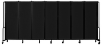 Image for NPS® Room Divider, 6' Height, 7 Panels, Black PET Material, Black Frame from School Specialty